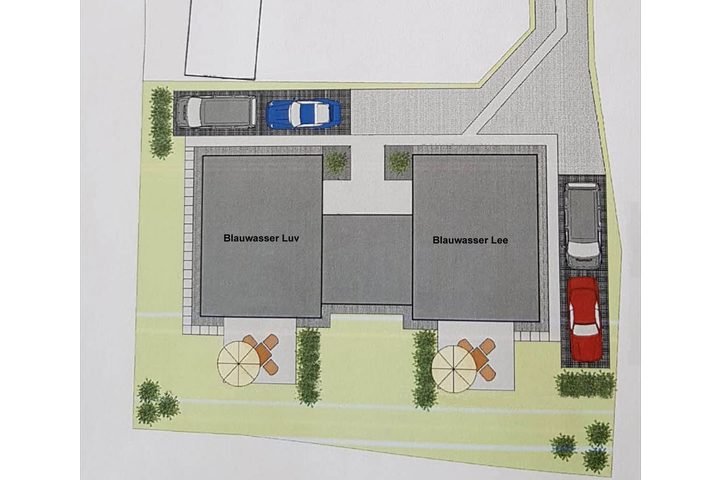 Site plan with the houses Blauwasser Luv and Blauwasser Lee
