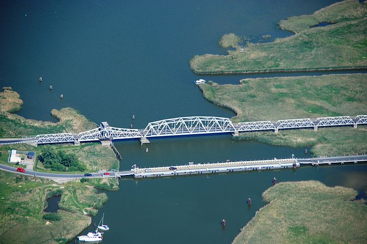 The Meiningen bridge – the gateway to Zingst, aerial view