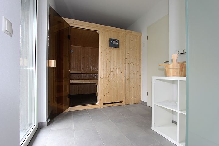 Sauna with wooden cabin